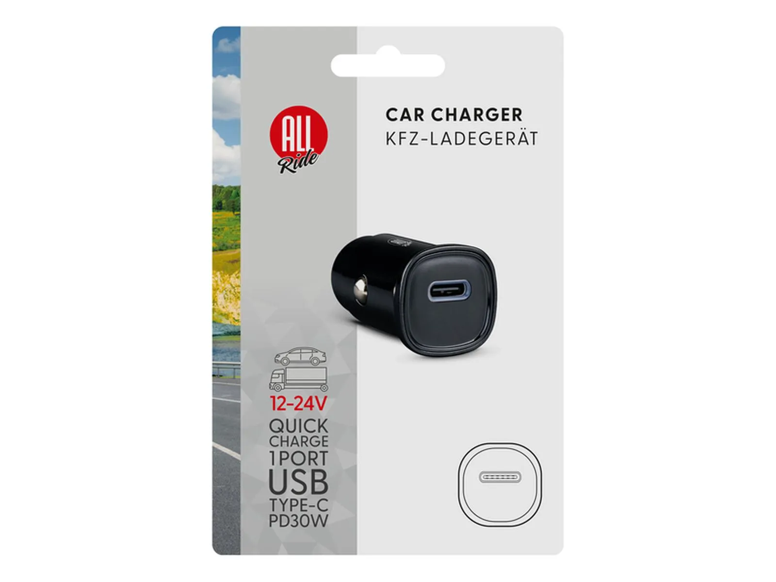 USB-KFZ-Ladegerät 12-24V USB C
