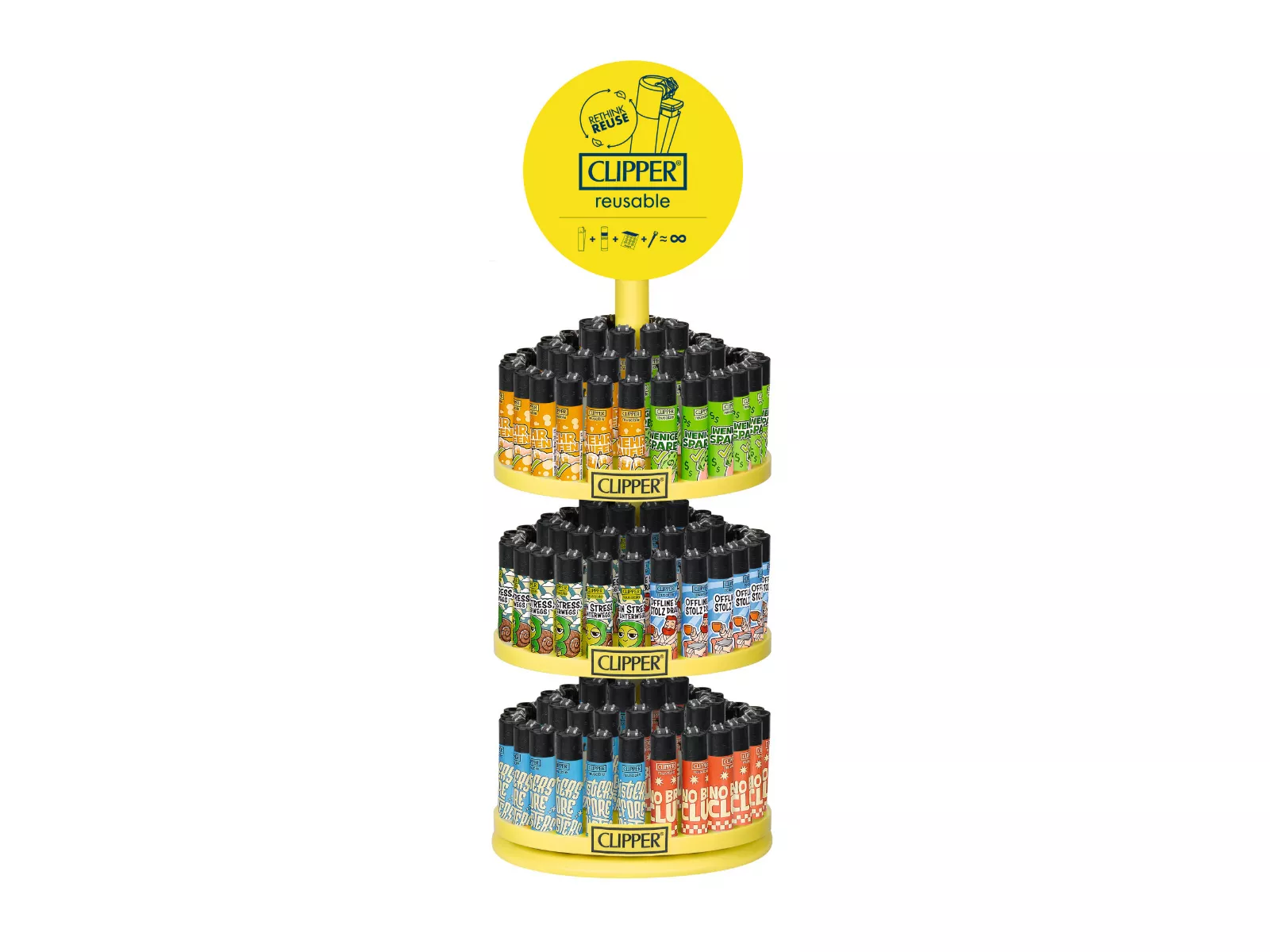 Feuerzeuge CLIPPER Mainstream 35, 144er Disp.