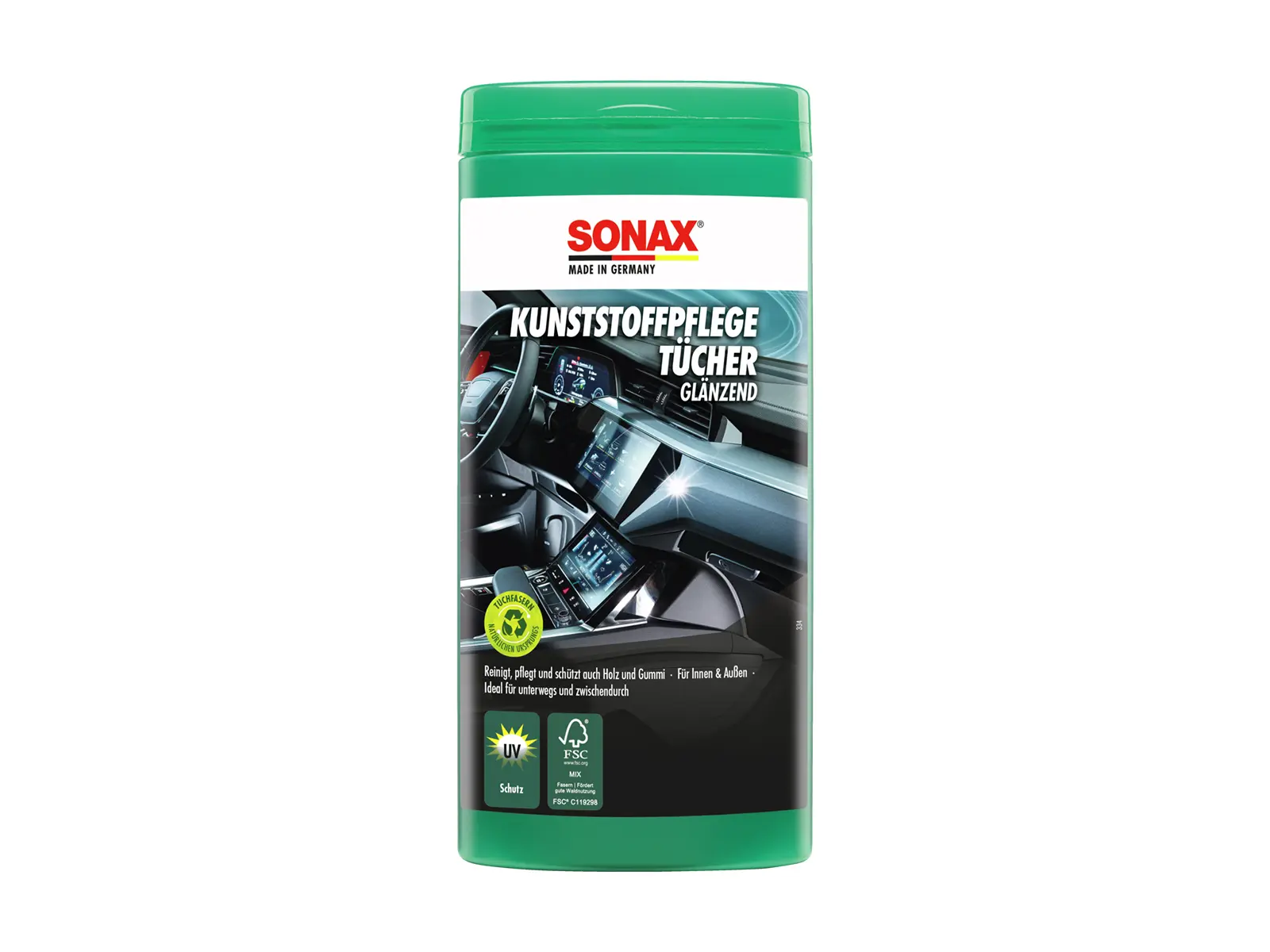 SONAX Kunststoffpflegetücher glänzend Box VE6
